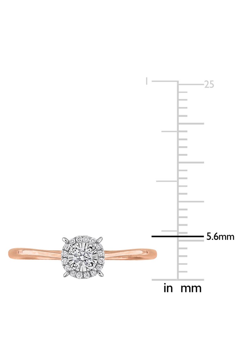 Lab-Grown Diamond Halo Ring 18k Two-Tone, Alternate, color, Rose Gold