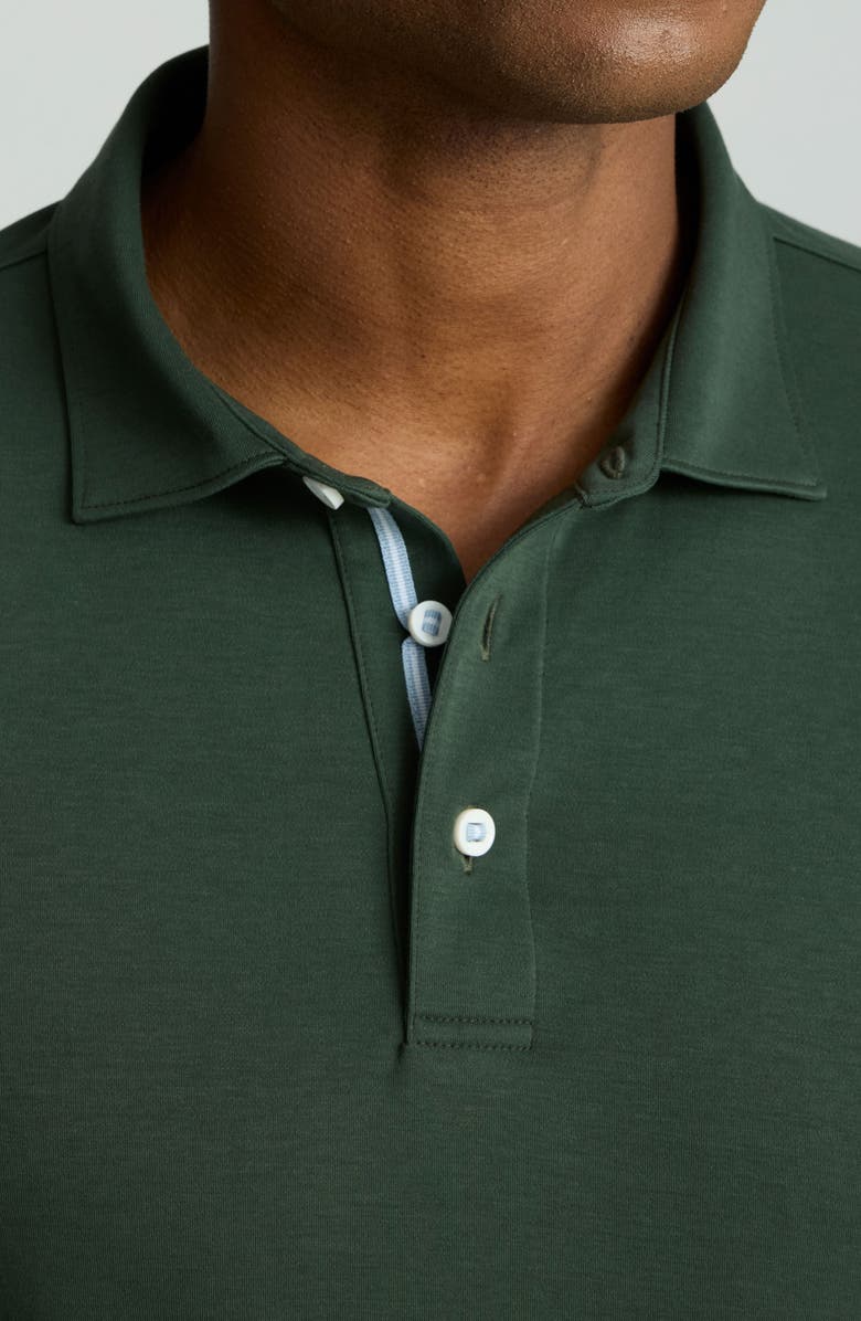 UNTUCKit Damaschino Wrinkle Free Long Sleeve Polo, Alternate, color, Deep Forest