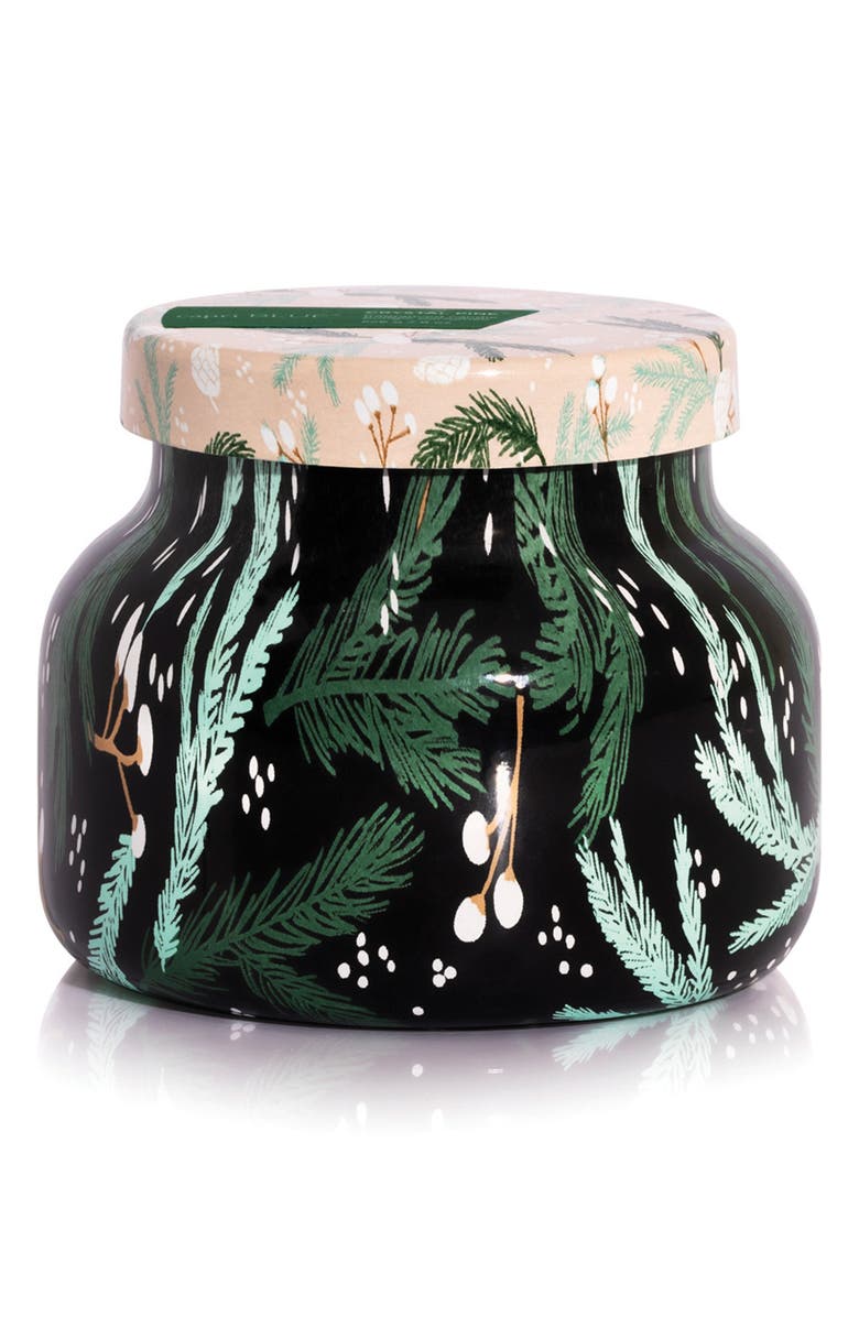 Capri Blue Crystal Pine Holiday Pattern Play Petite Jar Candle, Main, color, 