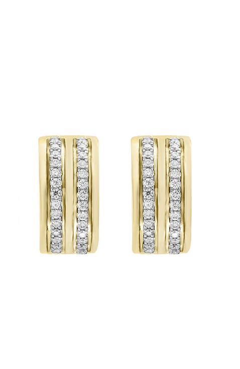14K White & Yellow Gold Diamond Earrings