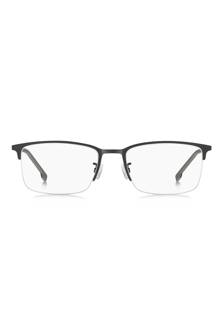 55mm Rectangular Optical Glasses, Main, color, MATTE BLACK