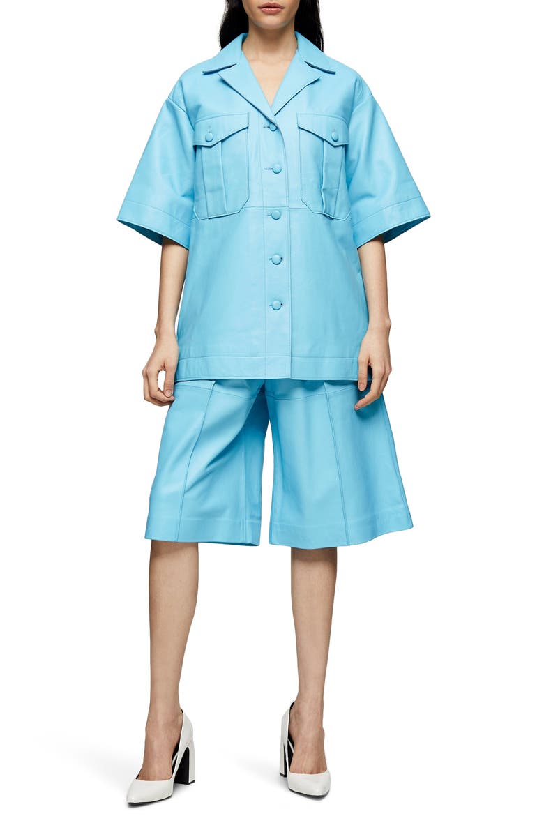Leather Shirt, Alternate, color, BLUE