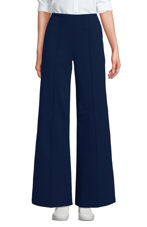 Lands' End Starfish High Rise Palazzo Pants In Deep Sea Navy