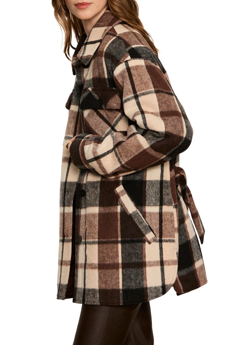 Locket Plaid Coat, Alternate, color, ESPRESSO BROWN MARTINI PLAID