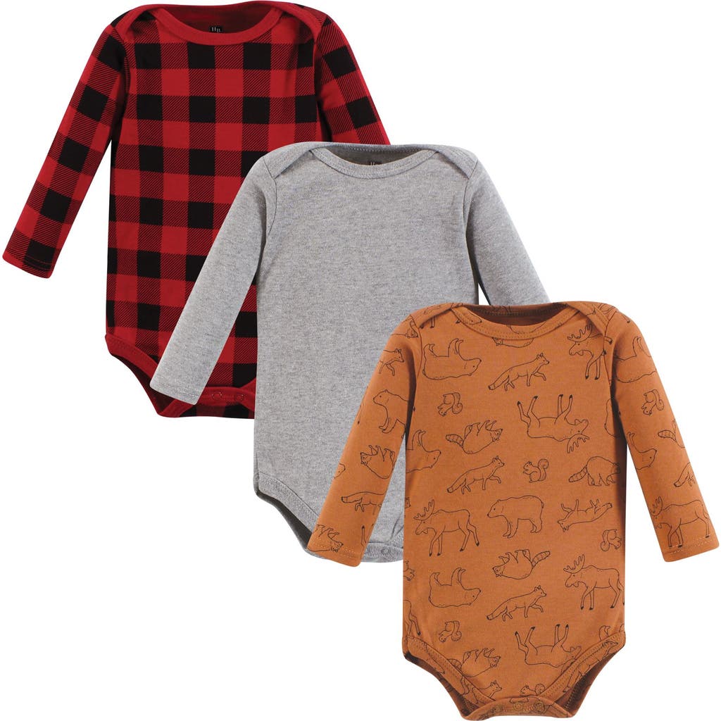 Hudson Baby Cotton Long-sleeve Bodysuits 3-pack In Multi