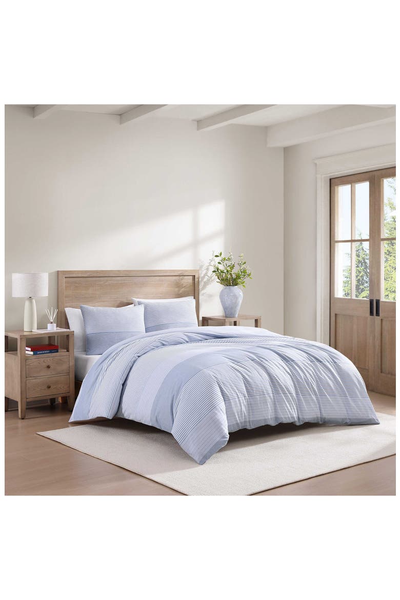 Modern Stripe Comforter & Shams Set, Alternate, color, BLUE