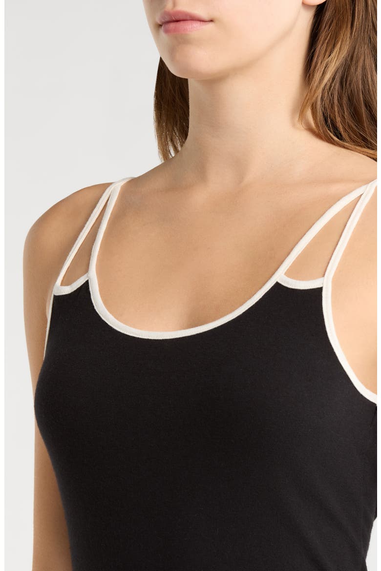 Gemini Reversible Spaghetti Strap Tank, Alternate, color, BLACKWVWHITE