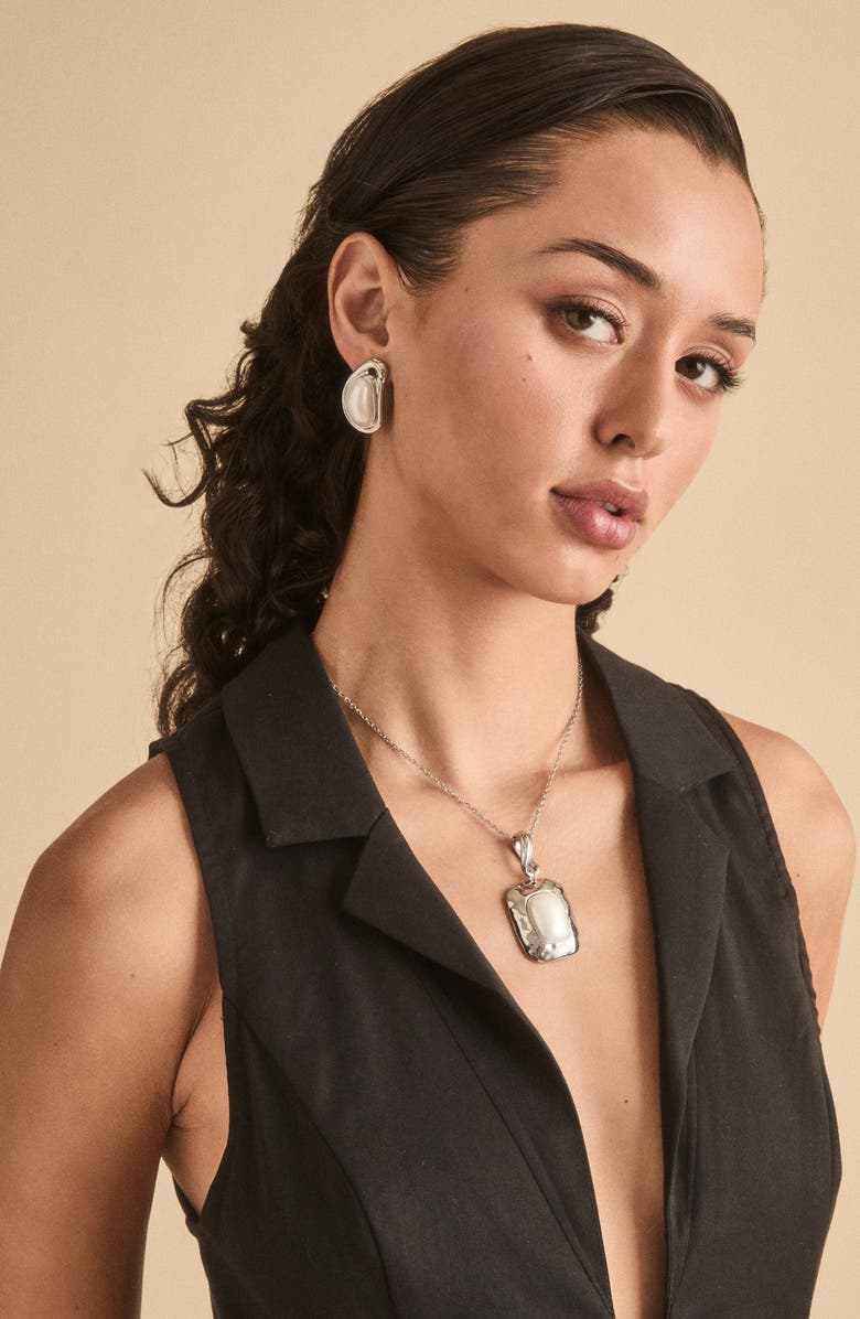 Petit Moments Vaila Stud Earrings, Alternate, color, Silver/ Pearl