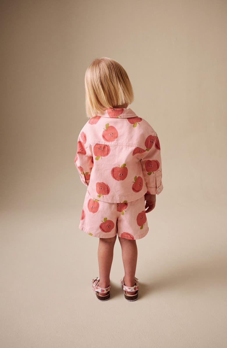 NEXT Kids' Apple Graphic Jacket & Shorts Set, Alternate, color, Pink
