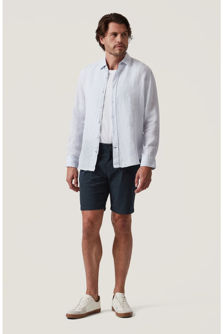 Regular Fit Linen Chambray Button-Up Shirt, Alternate, color, CHALK