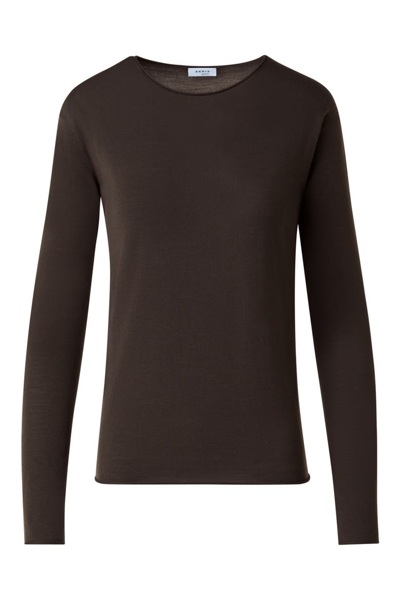 Wool Crewneck Top, Alternate, color, BARK