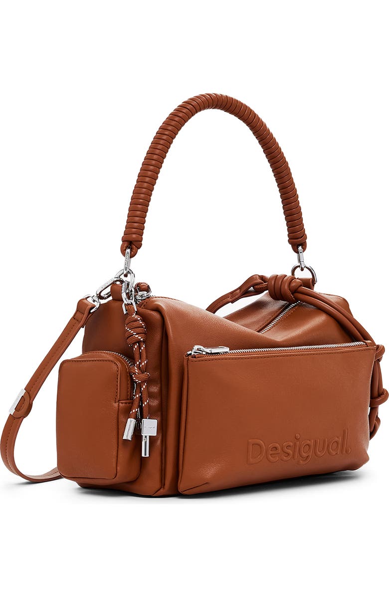 Desigual Faux Leather Shoulder Bag, Alternate, color, Camel