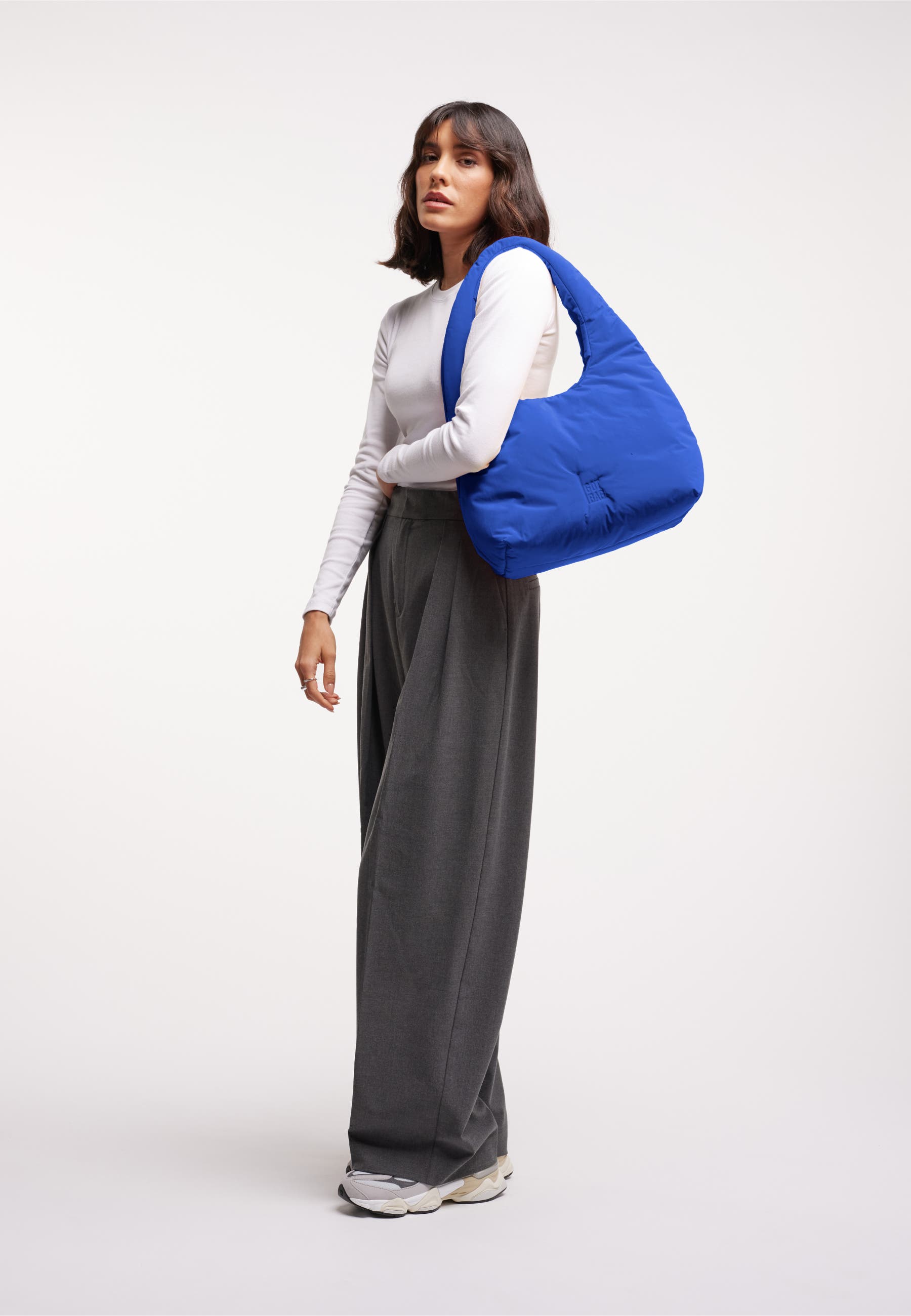 Cloud Shoulder Bag Recycled Nylon Puffer Handbag, Alternate, color, cobalt