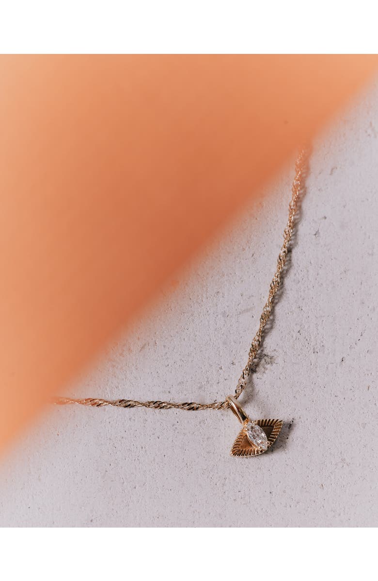 Edge of Ember Evil Eye Diamond Necklace, Alternate, color, Evil Eye