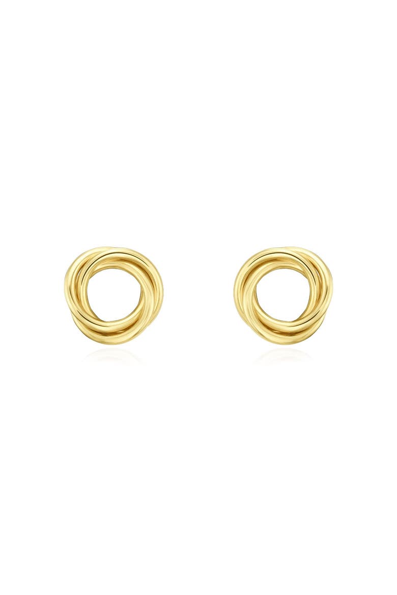 Flat Gold Circle Stud Earrings, Alternate, color, Yellow Gold