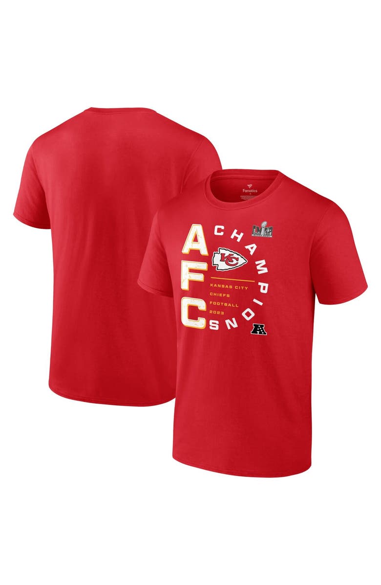 FANATICS Men's Fanatics Branded Red Kansas City Chiefs 2023 AFC Champions Right Side Big & Tall T-Shirt, Alternate, color,