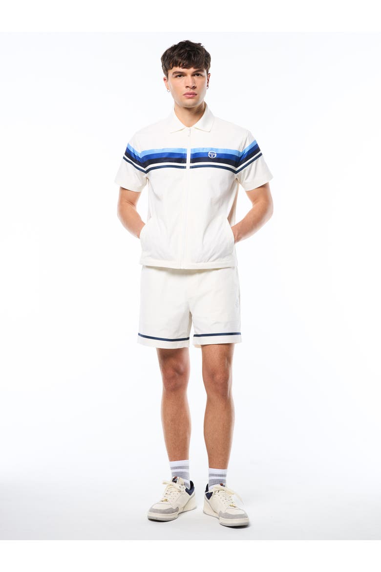 Striscia Short Sleeve Track Jacket, Alternate, color, GARDENIA