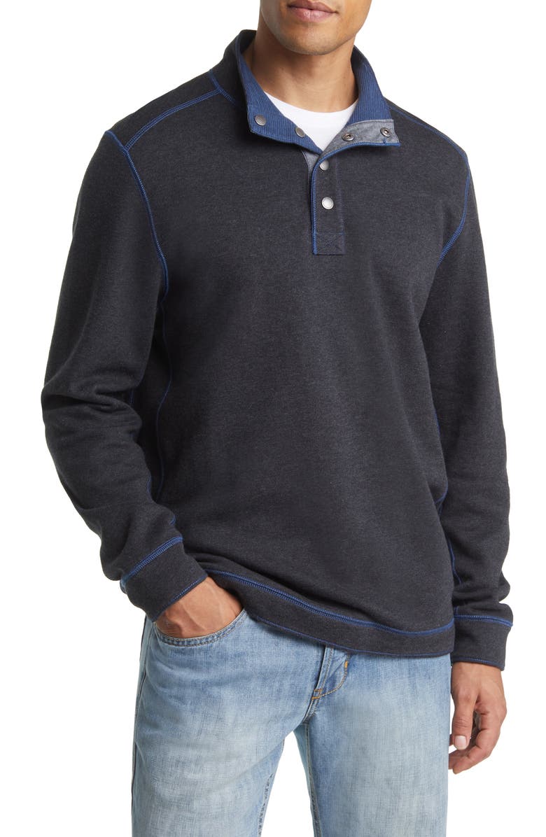 Tommy Bahama Fliprider Reversible Quarter Snap Pullover, Main, color,