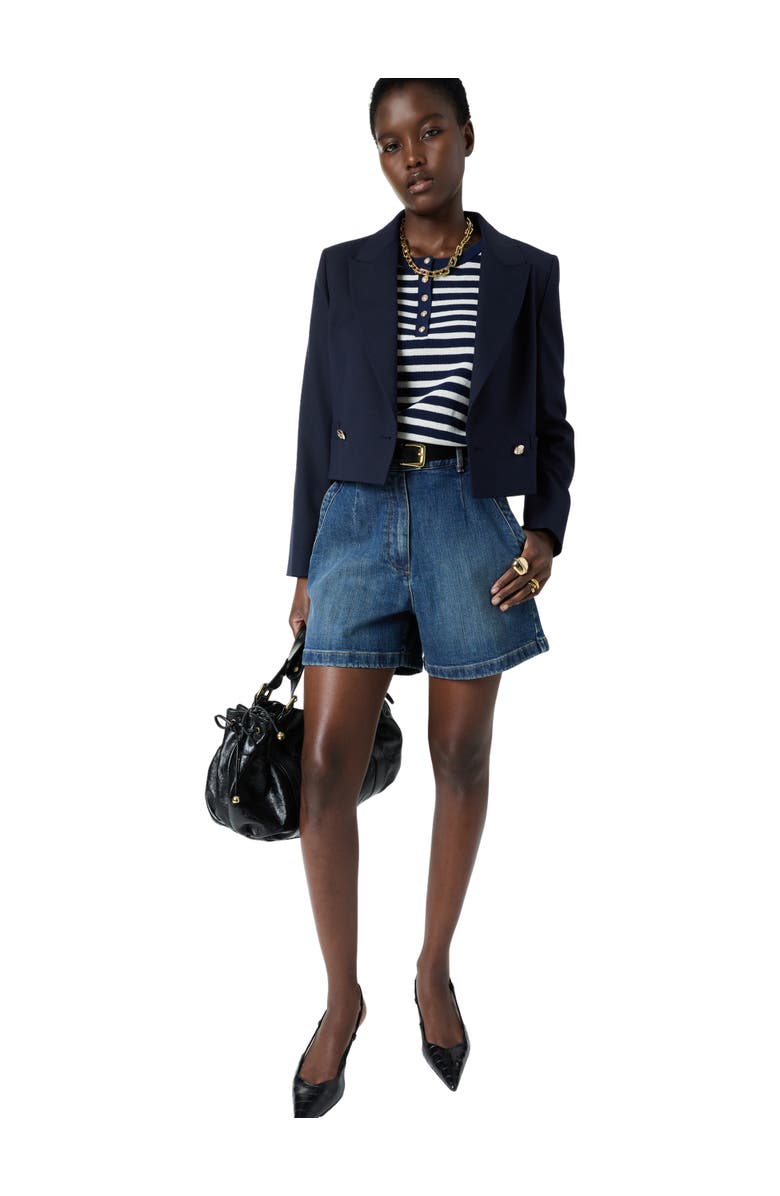 GERARD DAREL Adelia Mid-Rise Tailored Denim Shorts, Alternate, color, Jeans