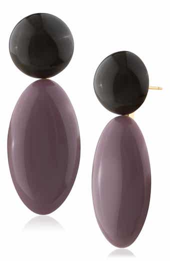 Retro Colorblocked Drop Earrings