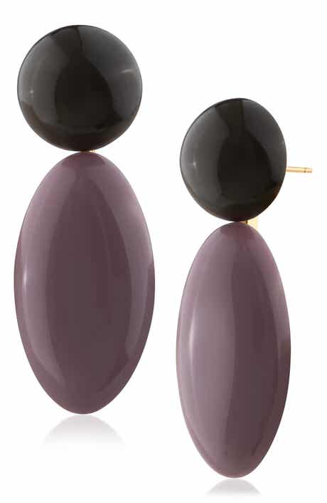 Retro Colorblocked Drop Earrings