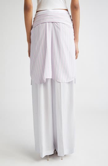 Stripe Prestyled Boxer Waist & Shirt Silk Pants
