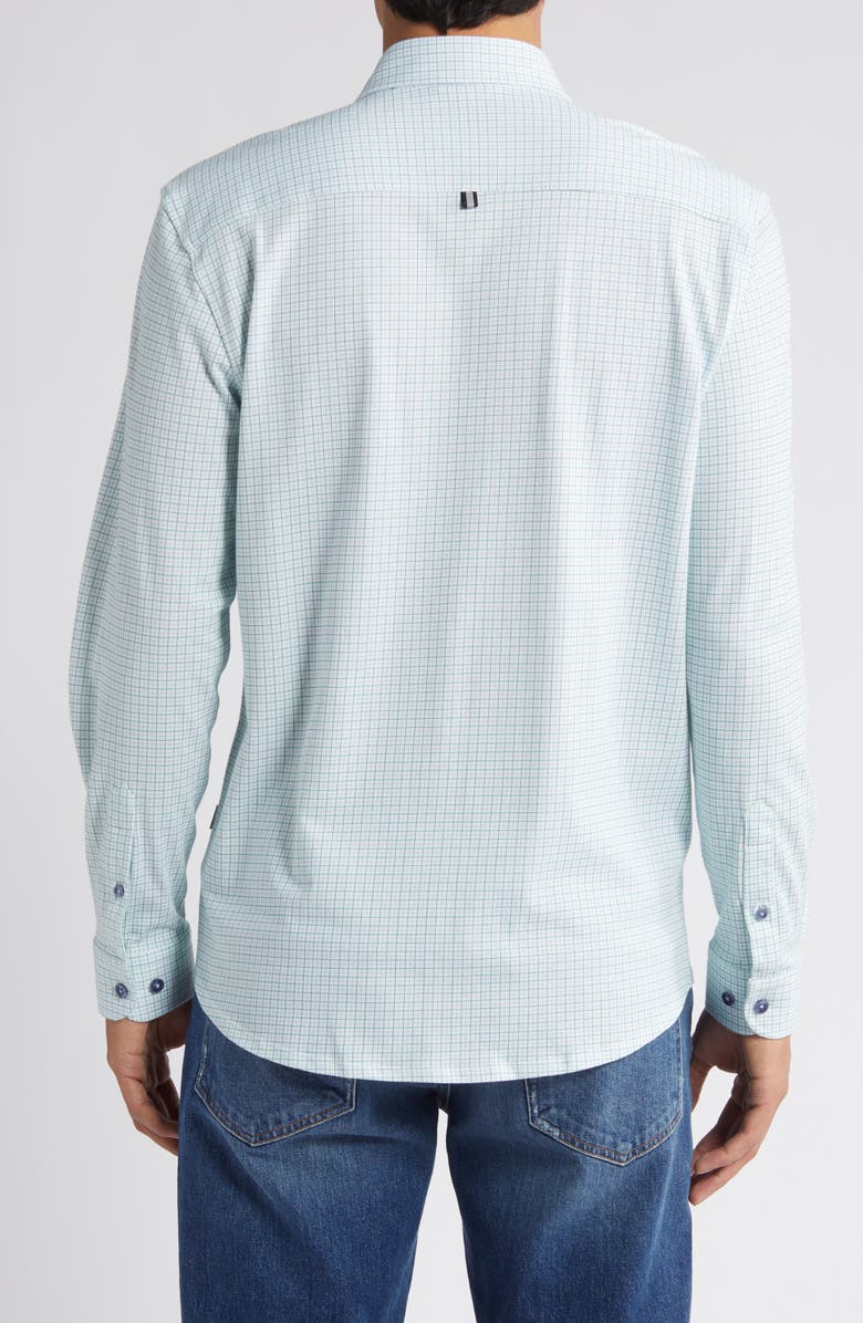 Stone Rose Microcheck Performance Knit Button-Up Shirt, Alternate, color, 