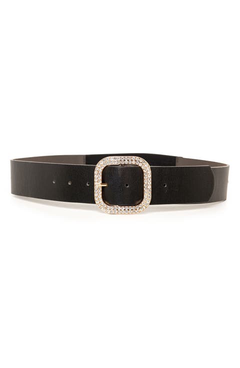 48mm Rhinestone Buckle Stretch Belt