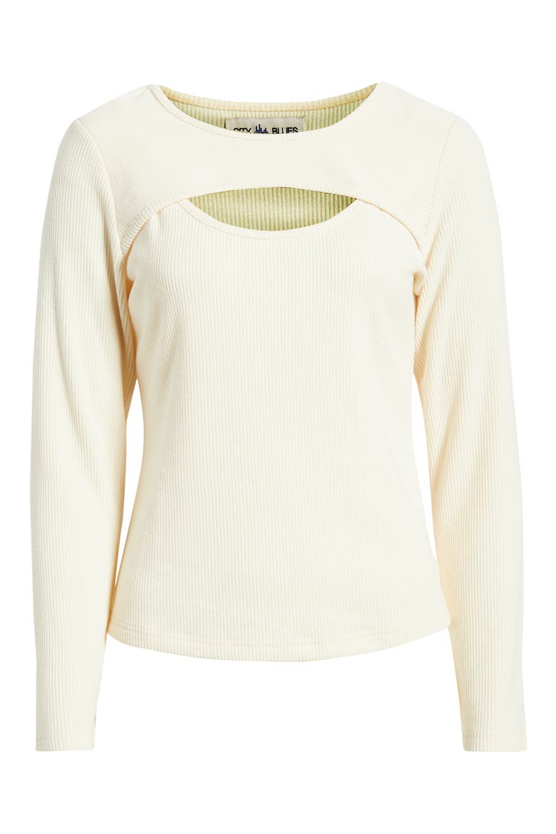 Cutout Rib Top, Alternate, color, CREAM