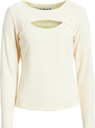 CITY BLUES Cutout Rib Top