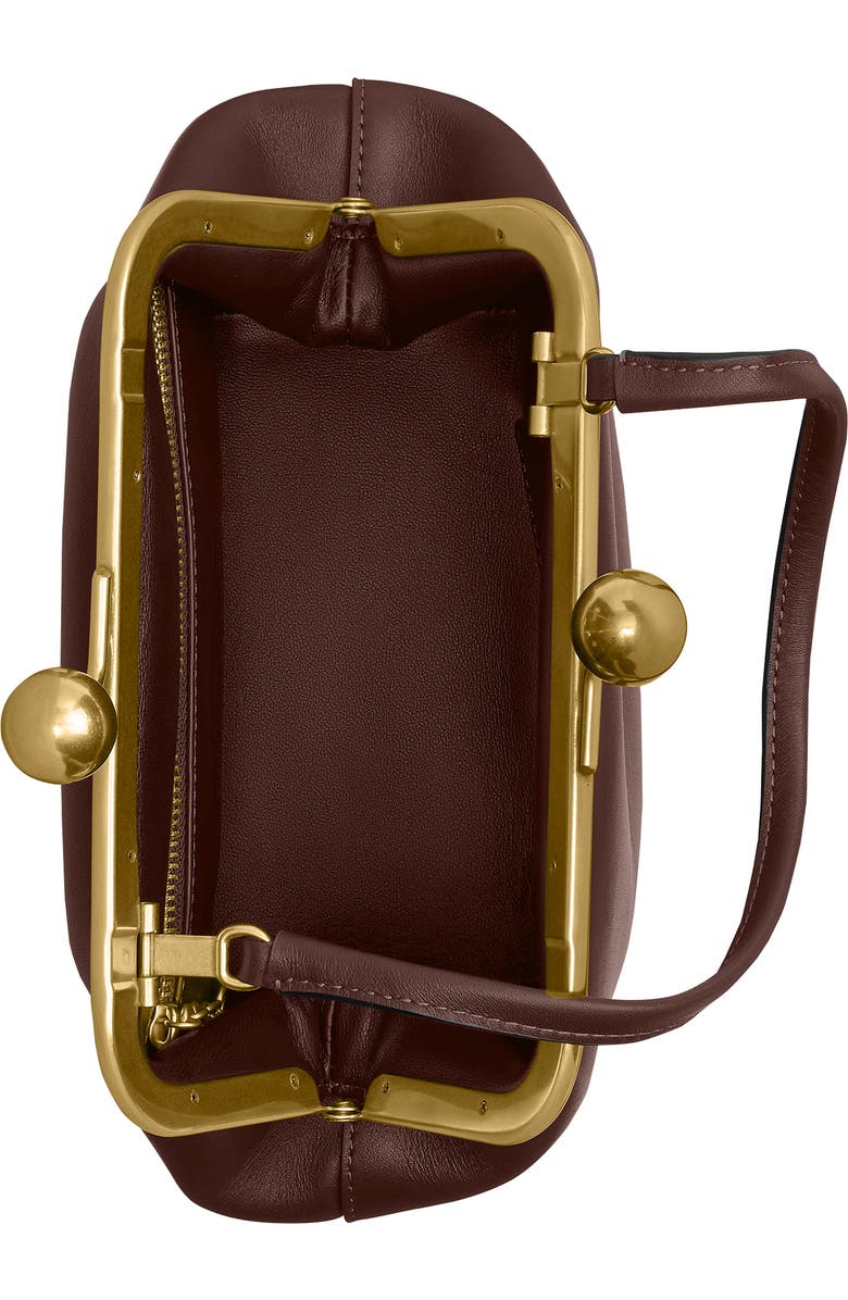 COACH Kisslock Frame Leather Bag, Alternate, color, B4/Maple
