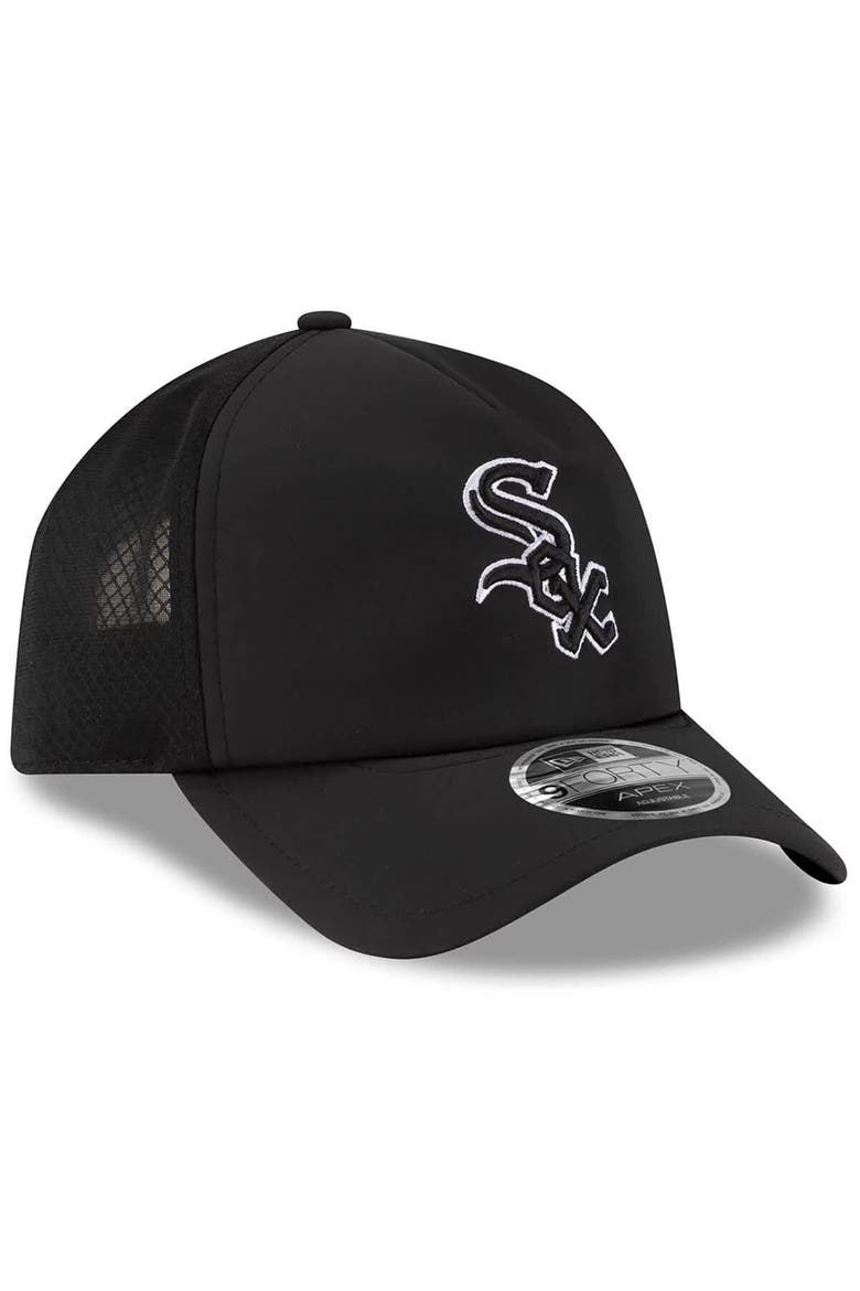 Men's New Era Black Chicago White Sox 2026 Batting Practice Apex 9FORTY Adjustable Trucker Hat, Alternate, color, Black