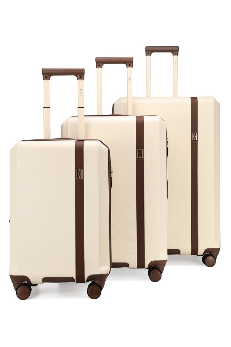 Luxe Journey 3 Piece Expandable Retro Spinner Luggage Set, Main, color, Champagne