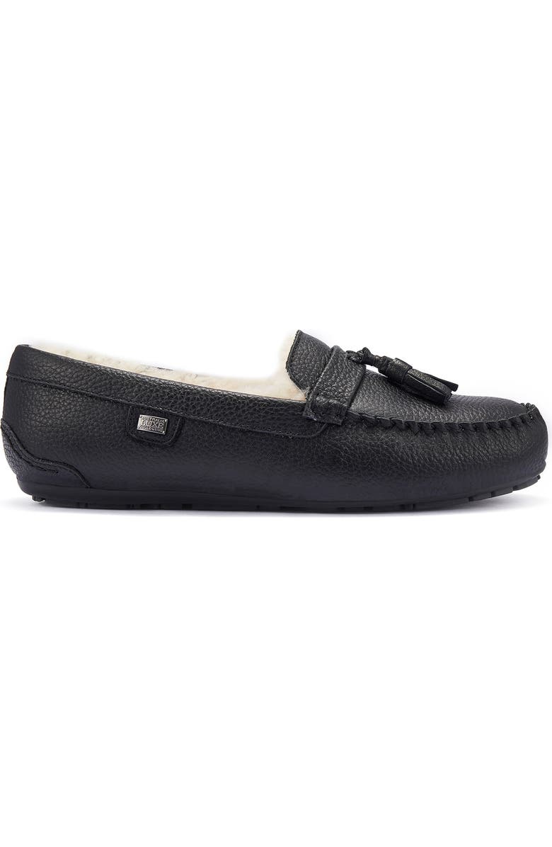 Australia Luxe Collective Hamilton Genuine Shearling Lined Tassel Loafer, Alternate, color, Crow