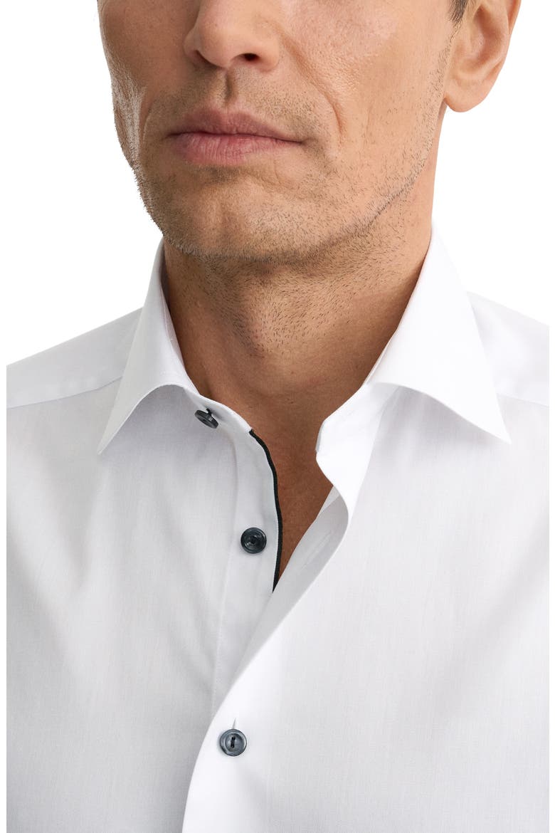 Slim Fit White Cotton Twill Dress Shirt, Alternate, color, WHITE