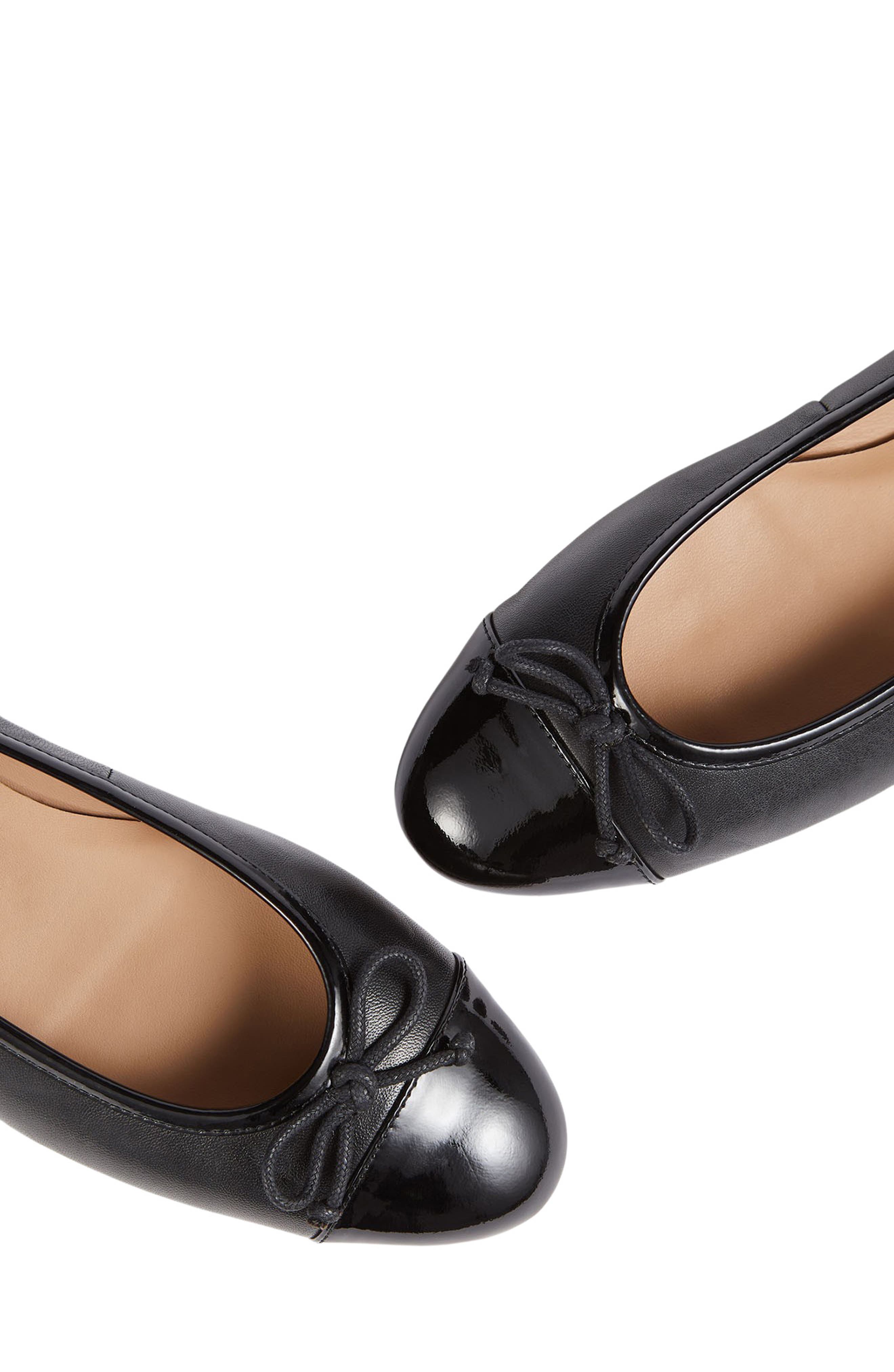 LK Bennett Kara Cap Toe Flat, Alternate, color, Black