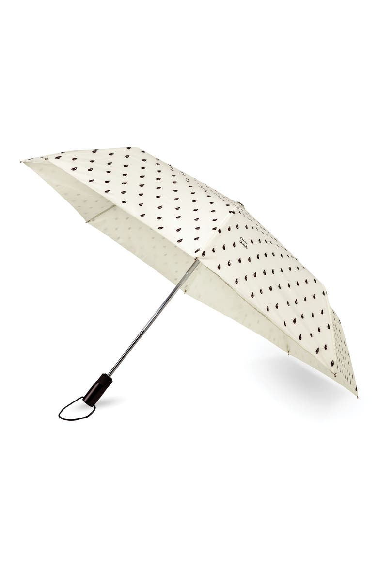 rain drop compact travel umbrella, Main, color, CREAM
