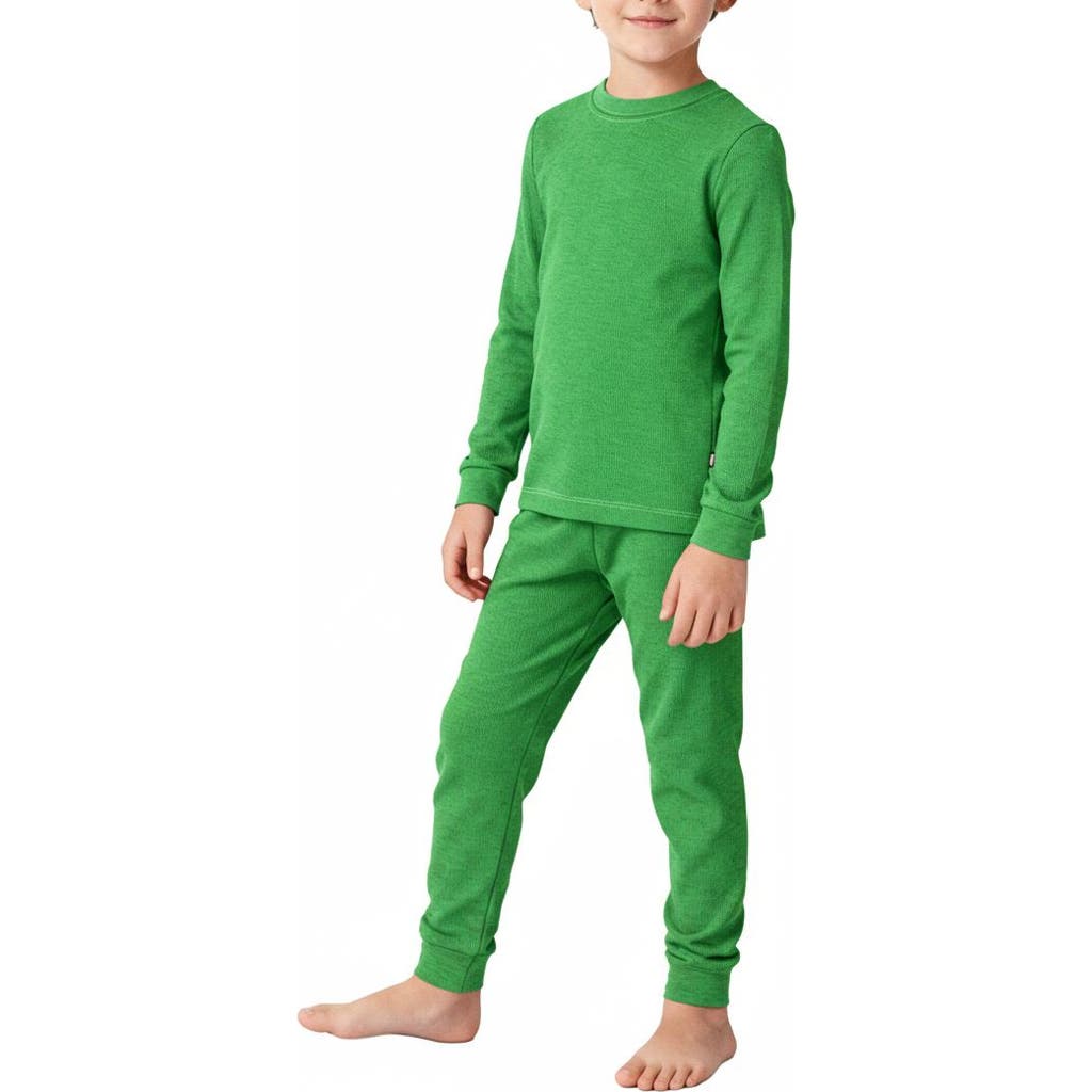 City Threads Babies' Boys Soft & Cozy Thermal Long Johns 2-piece Set In Green