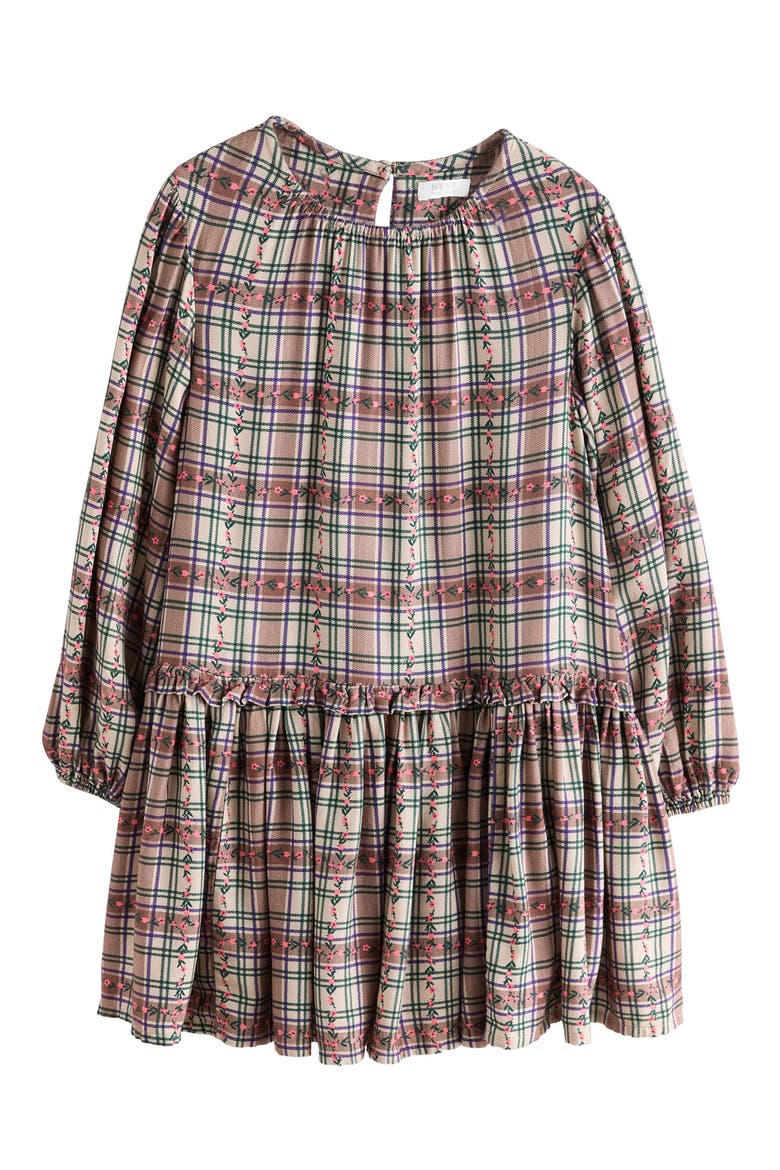 Kids' Check Skater Dress, Main, color, BROWN