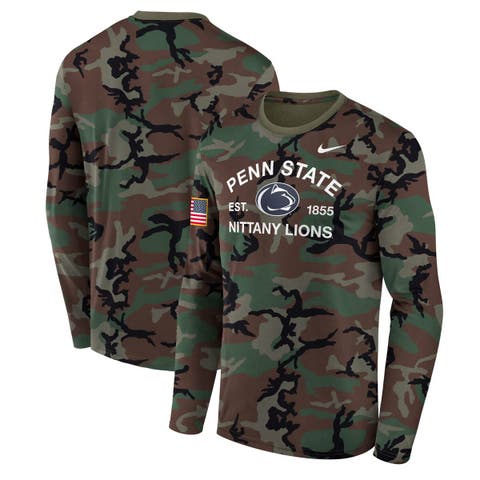 Men's Nike Camo Penn State Nittany Lions 2025 Military Appreciation Legend Dri-FIT Long Sleeve T-Shirt