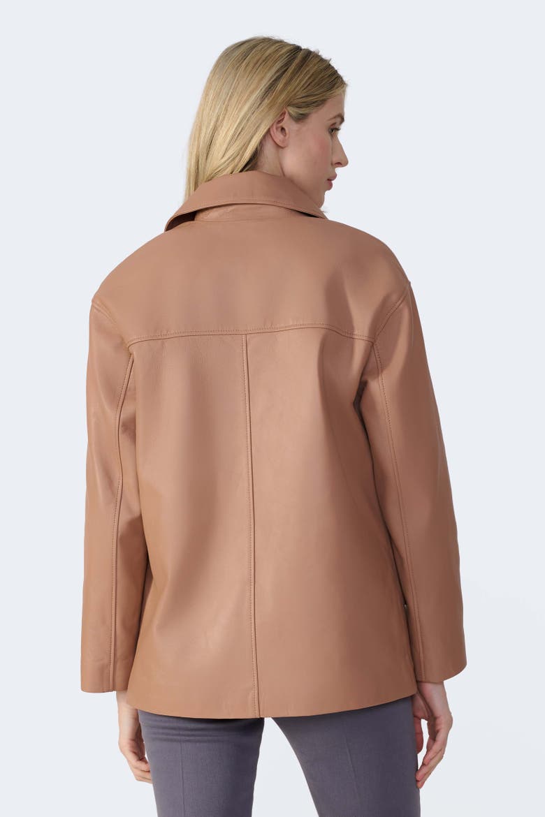 Colette Leather Jacket, Alternate, color, Mocha Brown