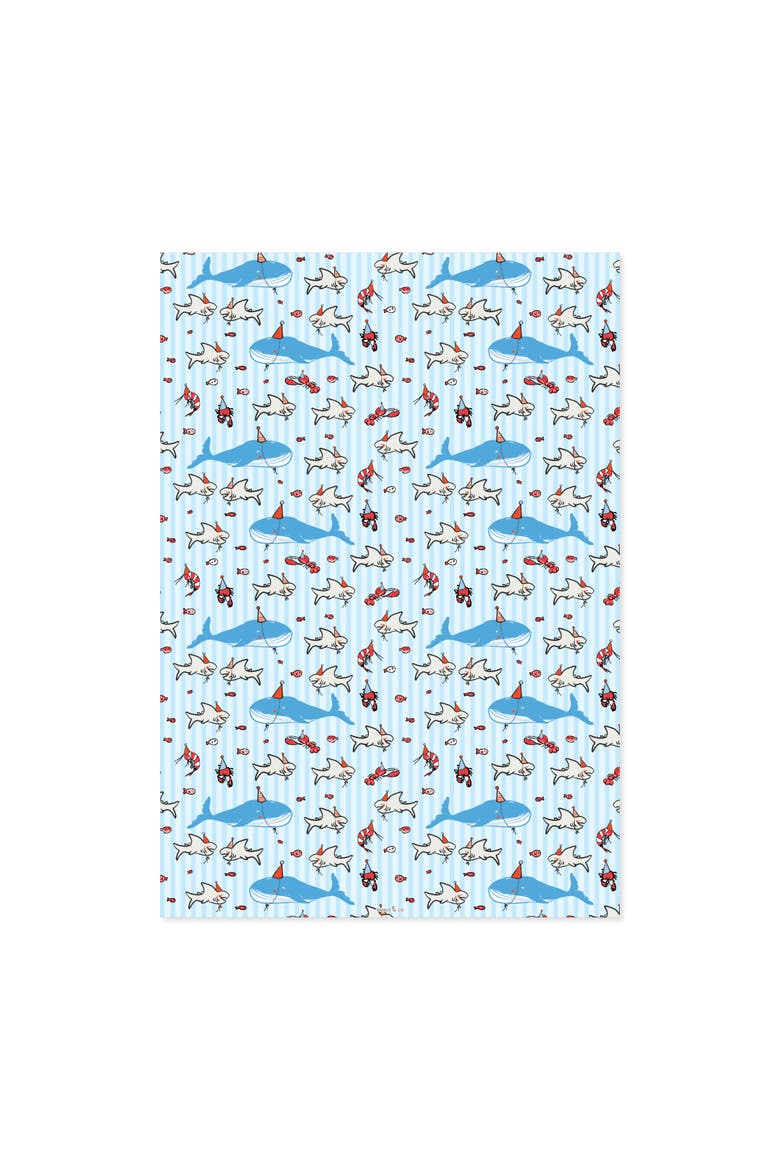 Eight Sheets Two-Sided "Deep Sea Party" Heavyweight Gift Wrap by Ramus & Co, Alternate, color, Multicolored