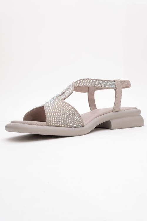 Forever & Always Shoes Sieglinde Embellished Leather Sandal In Neutral