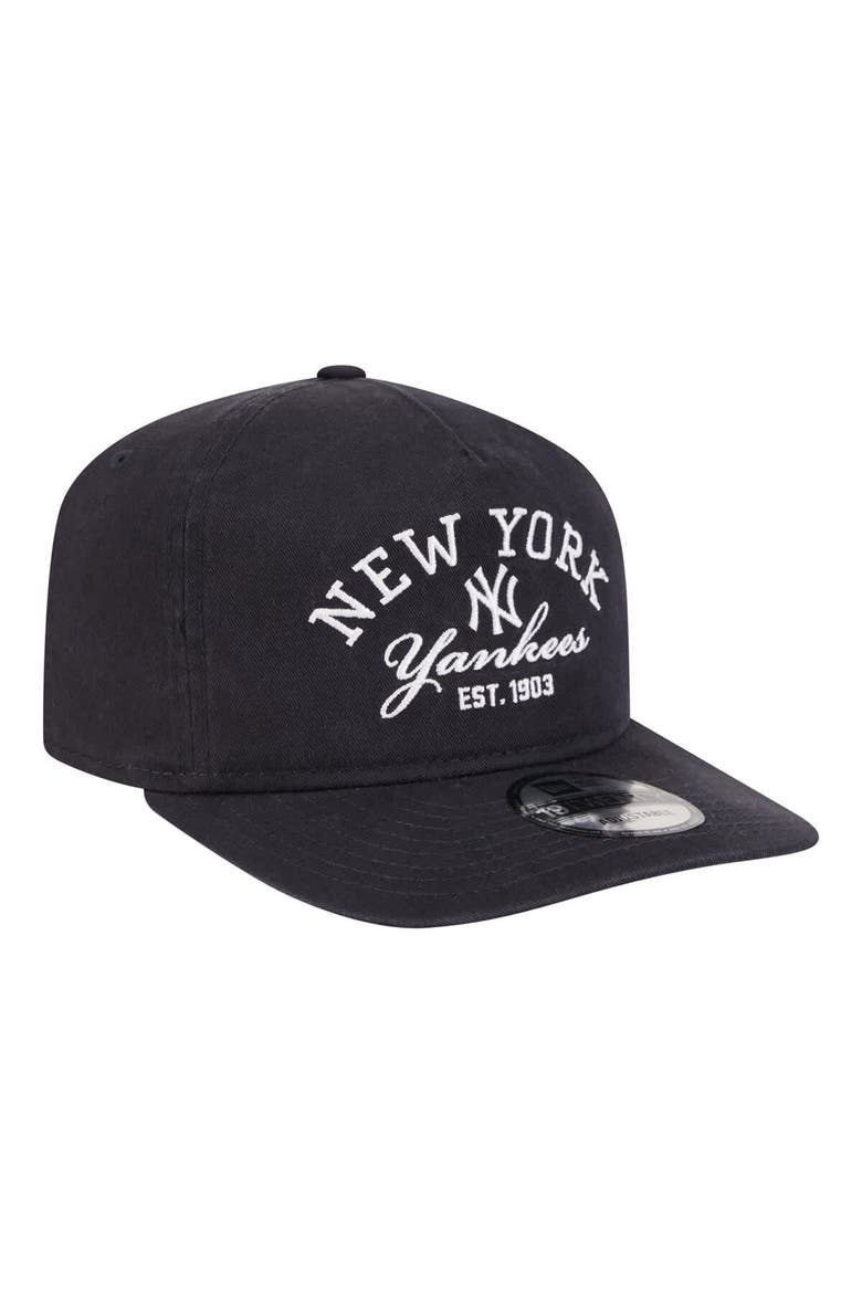 Men's New Era Navy New York Yankees Stacked 19TWENTY Adjustable Hat, Alternate, color, Navy