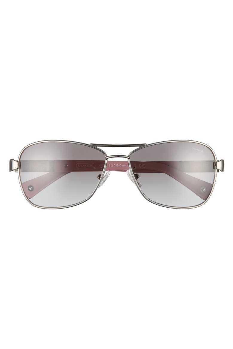 Caroline 56mm Gradient Aviator Sunglasses, Alternate, color, SILVER/ GREY GRADIENT