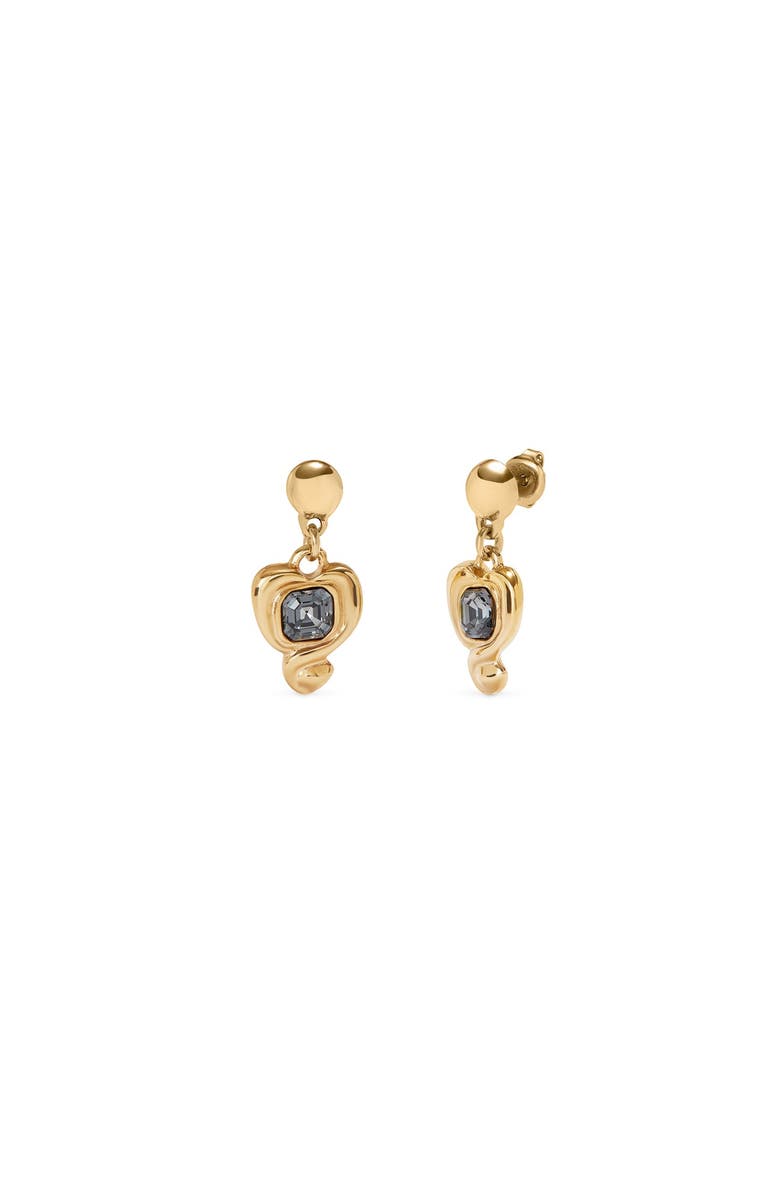 UNODE50 Heart & Crystal Drop Earrings, Main, color, Gold