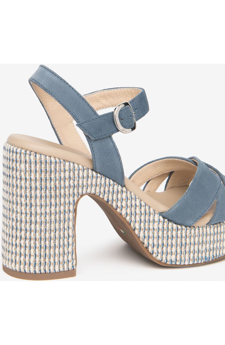 NeroGiardini Ankle Strap Platform Sandal, Alternate, color, Denim