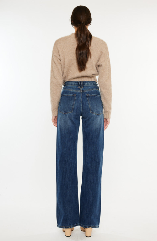 Kancan Montana Ultra High Rise 90's Flare Jeans In Brown