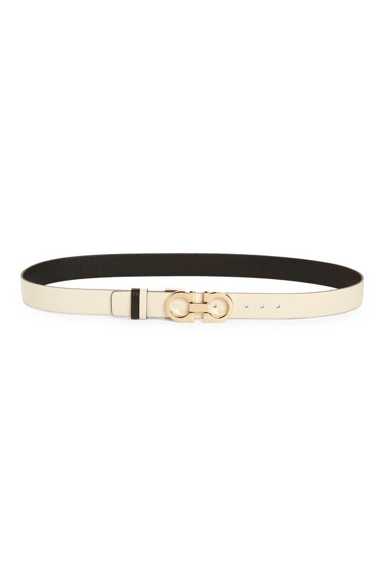 Mediterraneo Reversible Leather Belt, Main, color, MASCARPONE / NERO