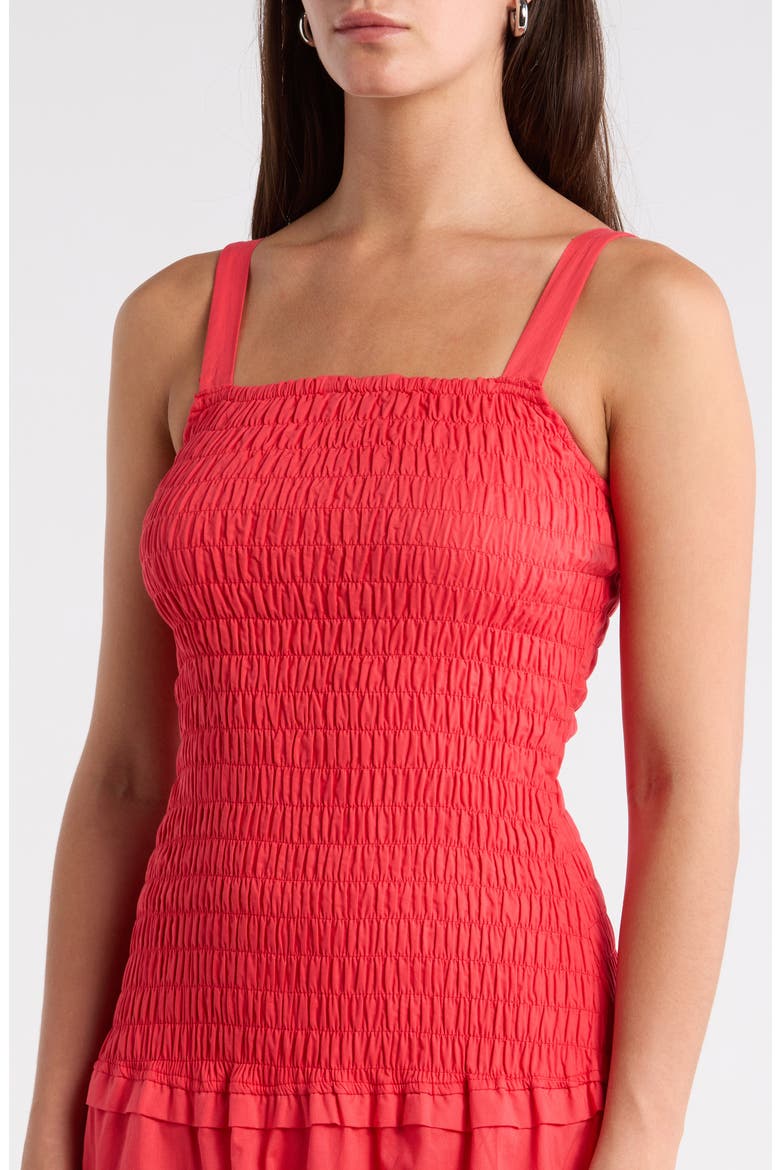 Railey Smocked Drop Waist Midi Dress, Alternate, color, RED